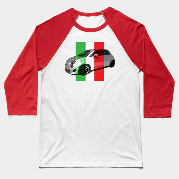 Fiat with Italia Flag Baseball T-Shirt by CreativePhil